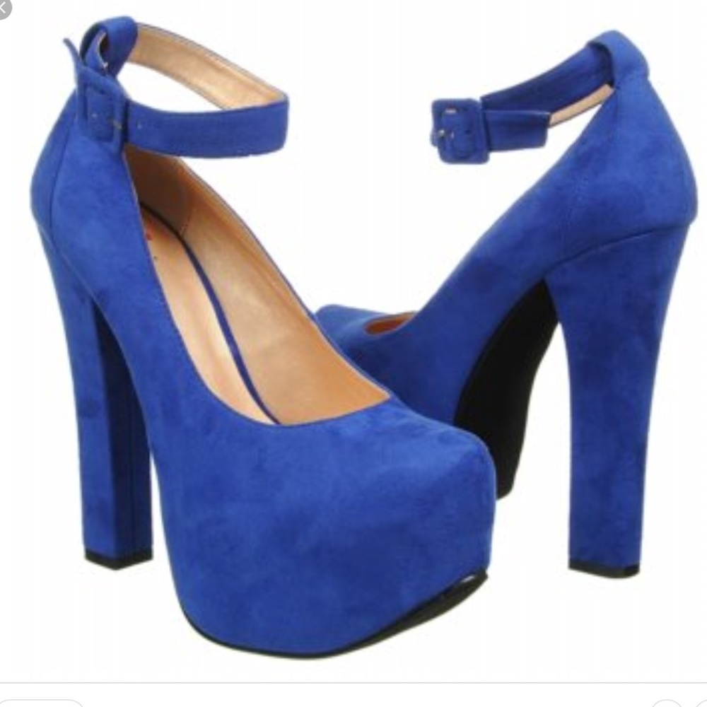Royal blue Luichiny Suede high heel shoes